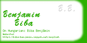 benjamin biba business card